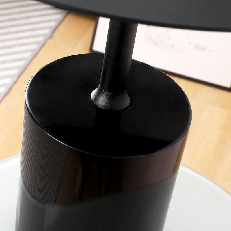 Minimalist Black Marble Based Steel Side Table
