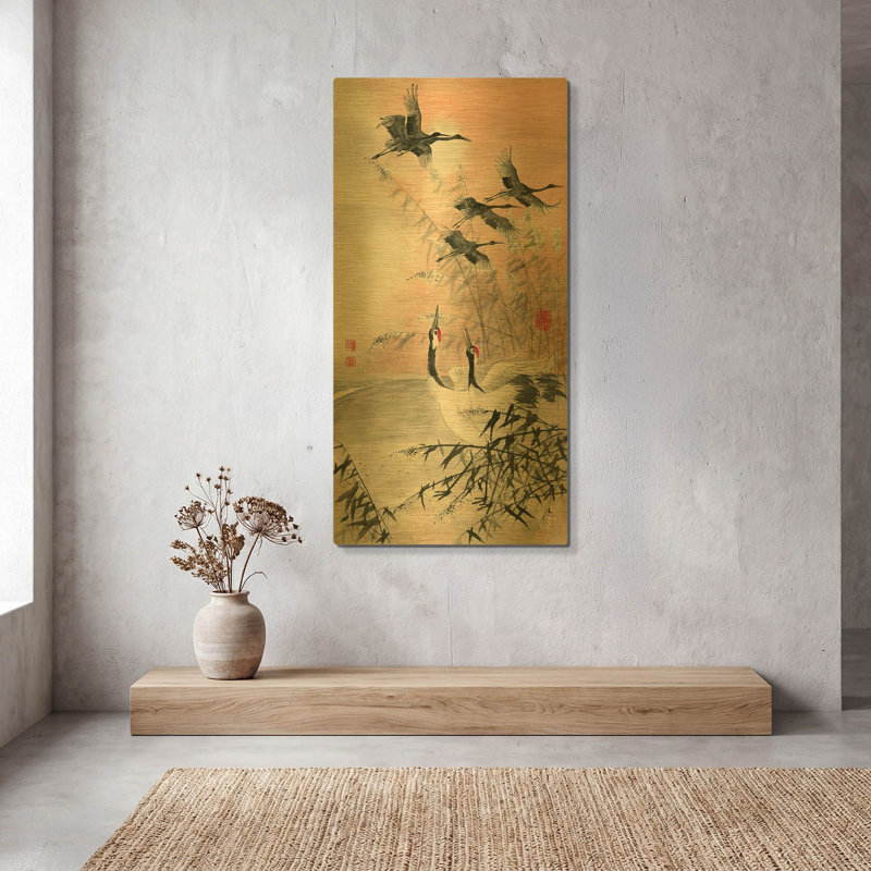 «Meet At Sunrise» par River Han, art mural en métal doré, 24 po x 48 po, 24 po x 48 po