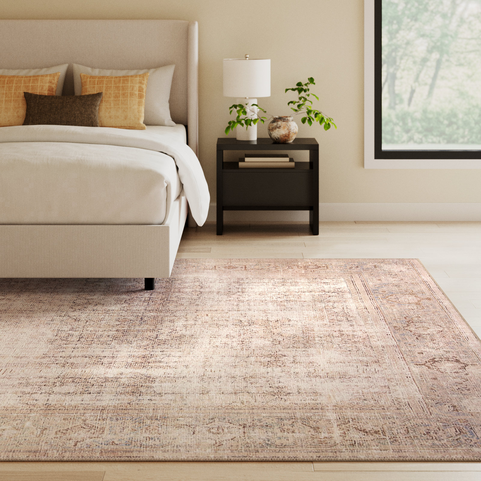 Georgie Oriental Ocean/Sand Area Rug, Rectangle 10' x 14'
