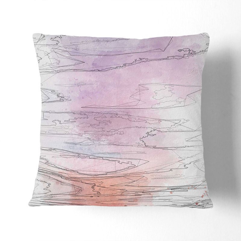 Sky Above the Mountain Cushion with Filling, Stone, 40cm H x 40cm W x 15cm D