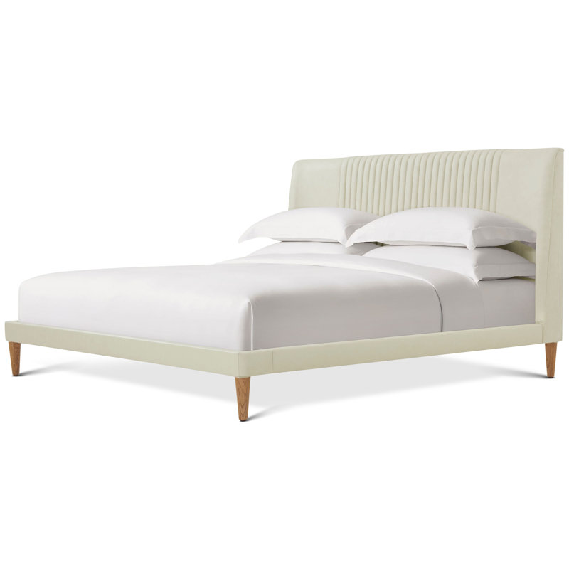 Kyoto Leather Bed, White, King