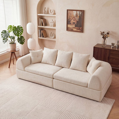 Canapé modulaire Cloud - Canapé de forme désossée avec repose-pieds et siège moelleux profond, aucun assemblage requis