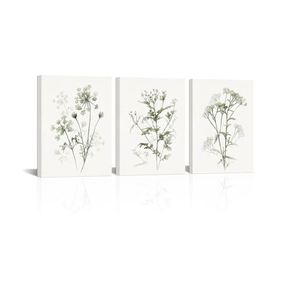 Sauge vert, art mural, fleurs sauvages, impressions sur toile, peintures botaniques vertes, photos de plantes bohèmes, encadrée, décoration murale de salle de bain 12 x 16 pouces