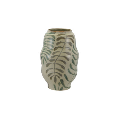 Stoneware Vase with Botanicals