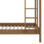 Lit superposé simple en bois d'hévéa, structure de lit superposé rembourré avec échelle incluse