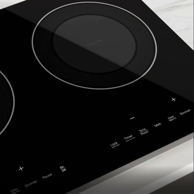 Plaque de cuisson à induction à deux brûleurs 20,5 po, poêle encastrée ou de comptoir de 1800 W, en noir - idéale pour les véhicules récréatifs, les dortoirs