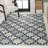 Kaliee Modern Geometric Tile Pattern Navy/Cream Indoor/Outdoor Rug-1696233744