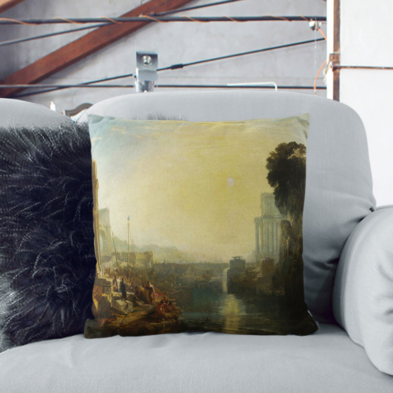 Dido Building Carthage Scatter Cushion, 40cm H x 40cm W x 15cm D, Black