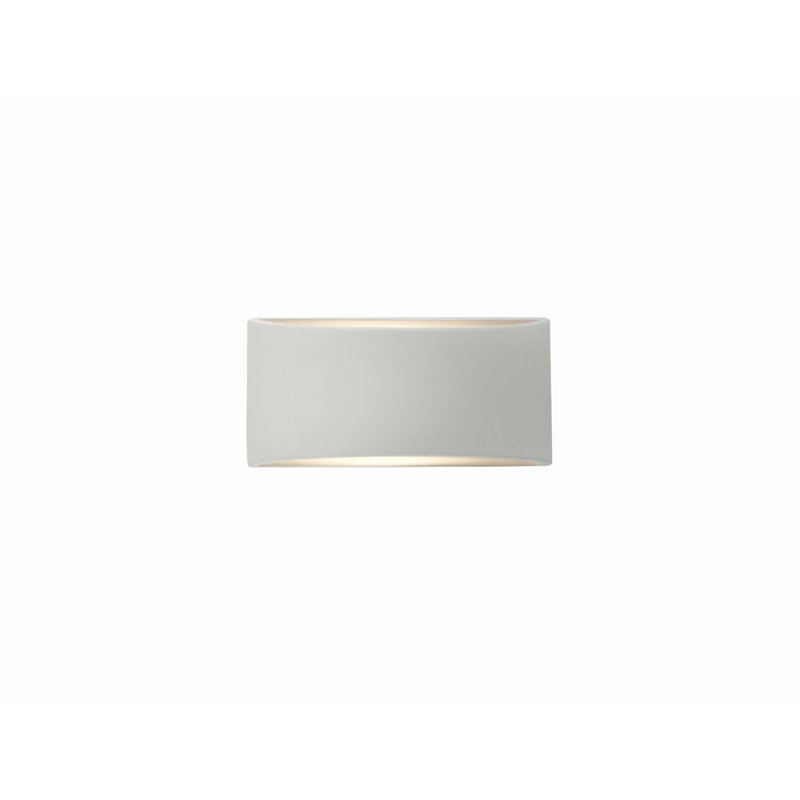Applique murale en céramique Beda, Incandescent, H 5 po x l 10 po x P 4 po, Blanc mat