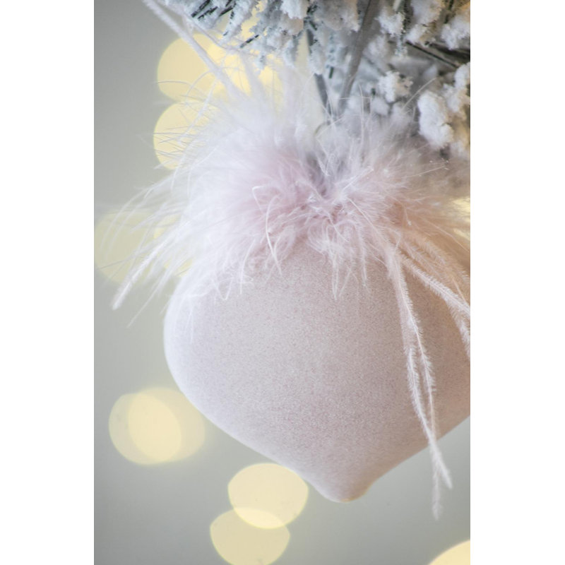 Boules de Noël en verre rose (ensemble de 6) | Décoration d'arbre de 3,9 pouces