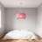 1-light Pink Rattan Drum Pendant Light Dimmable