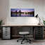 Skyline In Evening Main River Frankfurt Germany by Bo Brännhage - Wrapped Canvas Panoramic Print-466237221