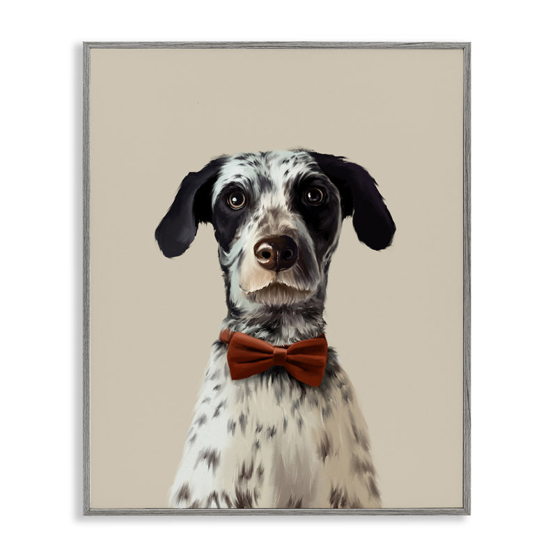 Chien avec un nœud papillon, estampe numérique, design par Anna Lischenko, Estampe numérique Farmhouse, H 14 po x l 11 po