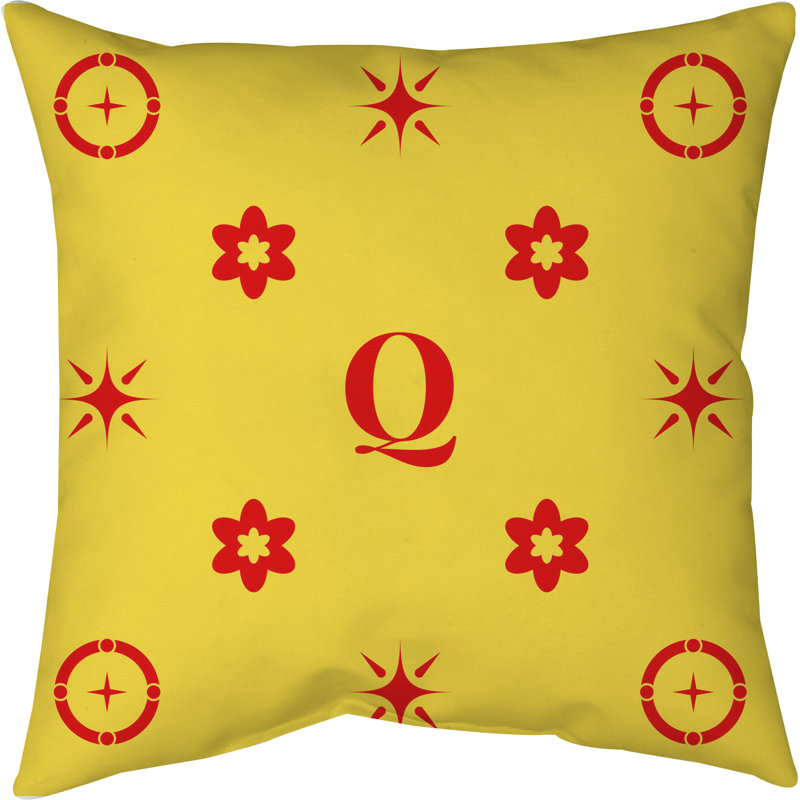 Coussin en polyester Spun, Yes, Rouge / Jaune