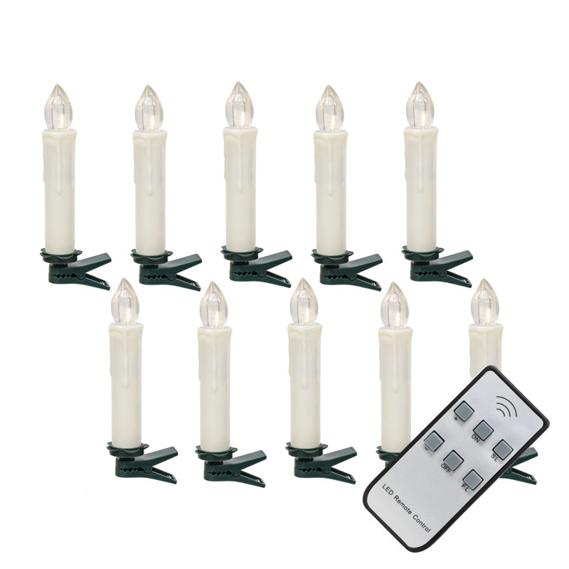 Ensemble de 11 chandelles effilées sans parfum, Blanc
