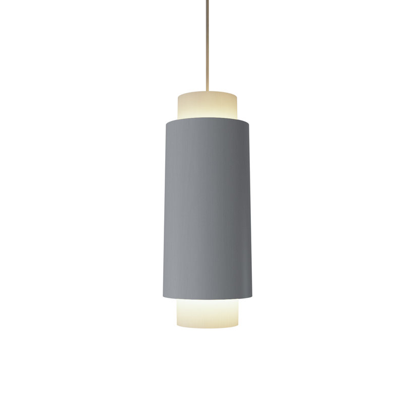 Luminaire suspendu cylindrique à 1 lumière, H 19,7 po x l 6,3 po x P 6,3 po, Blanc organique