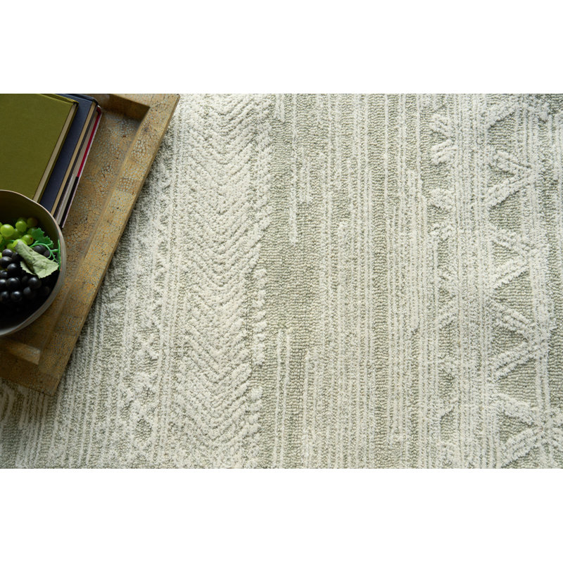 Martha Hand Tufted New Zealand Wool Sage Green/Ivory Area Rug, 10'X14'