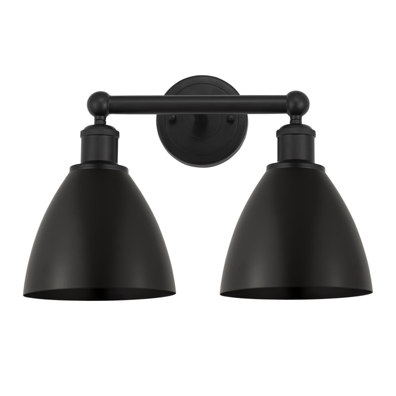 2 - Light Dimmable Vanity Light, Matte Black, Matte Black
