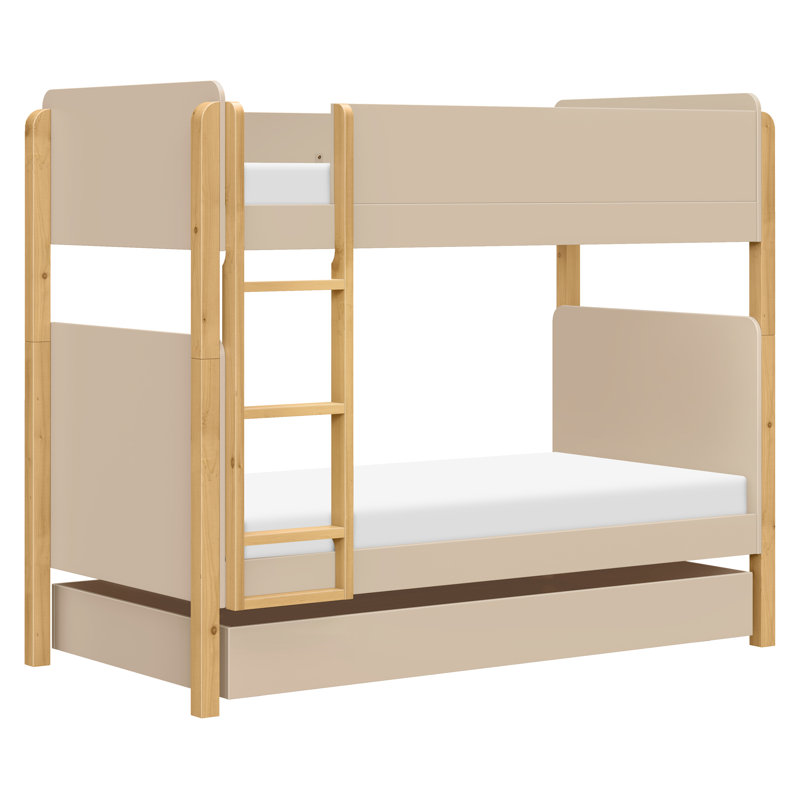 TipToe Twin Bunk Bed, Taupe/Honey