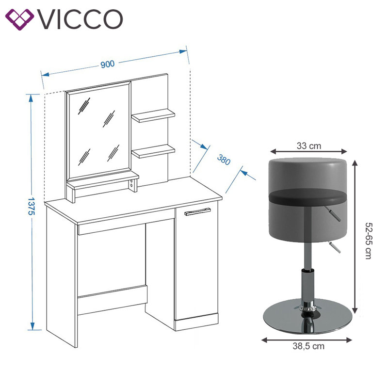 Fontanez Dressing Table with Mirror