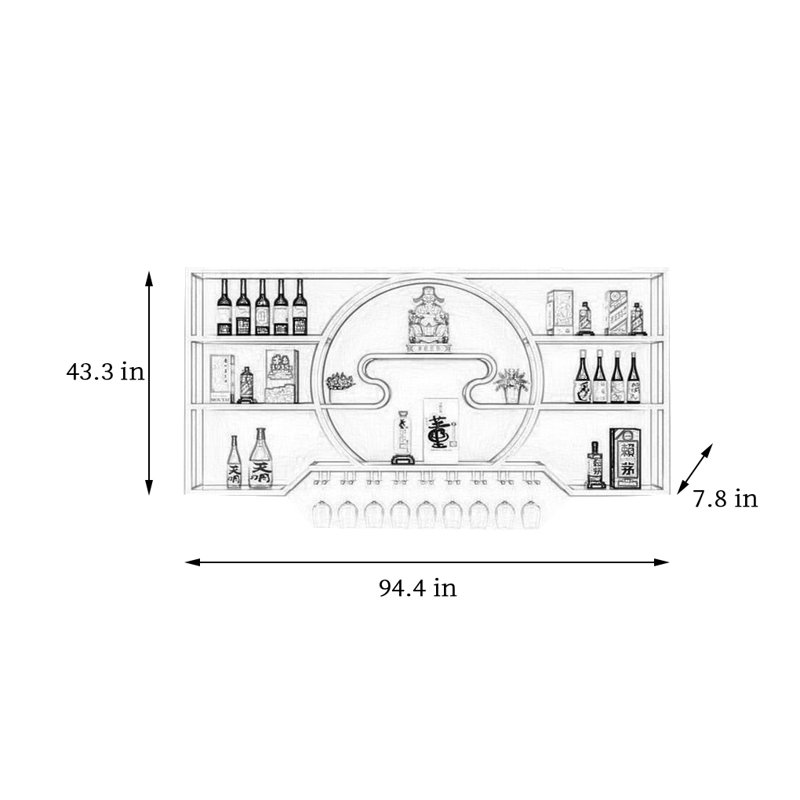 Madeleyn, Doré, H 43,3 po x l 94,4 po x P 7,8 po