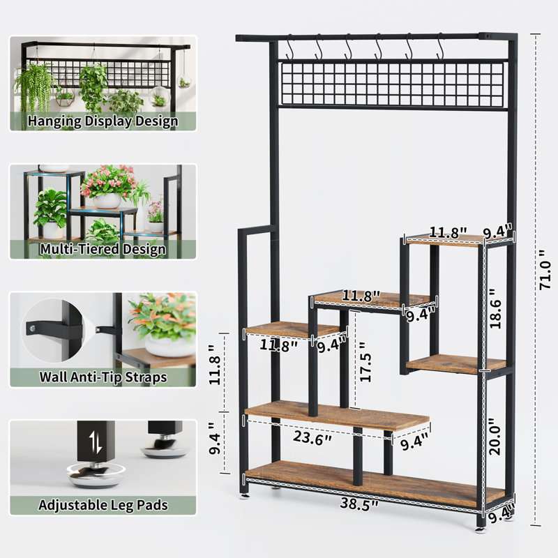 Jazyia Plant Stand, Black