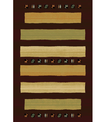 Tapis brun à rayures