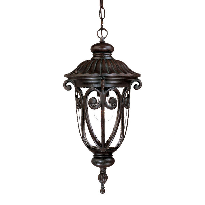 Appalachian Outdoor Hanging Lantern, Marbleized Mahogany