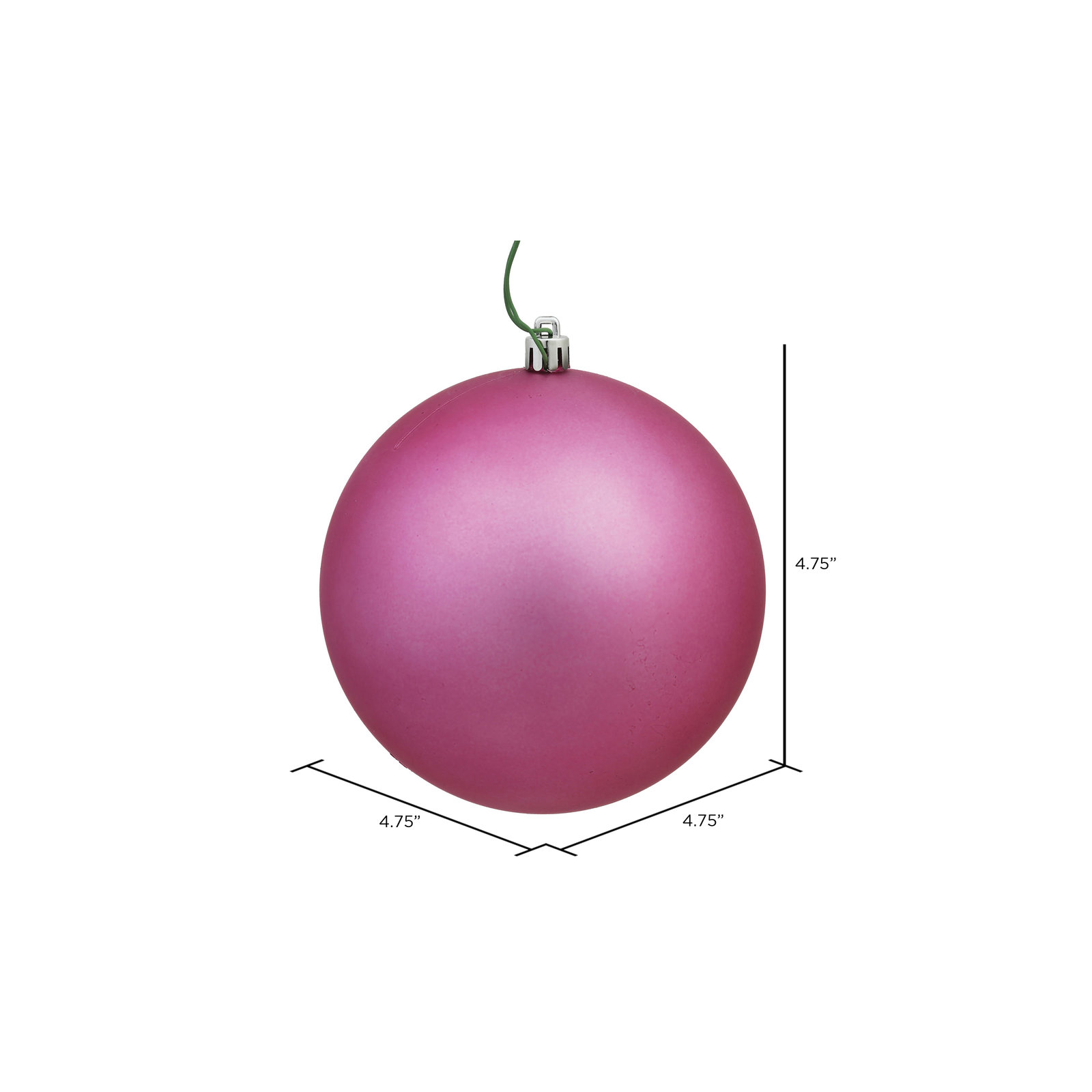 Christmas Ball Ornament, 4.75" H x 4.75" W x 4.75" D, Matte Mauve