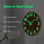 Horloge murale 12 po Glow In The Dark