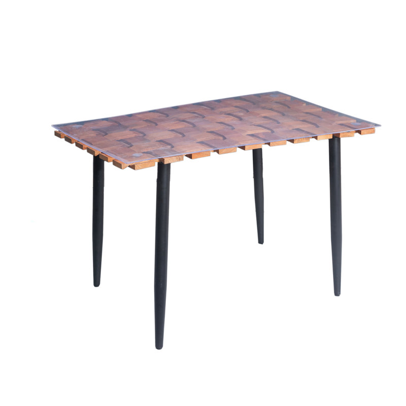 Modern Brown 48 Inch Rectangular Dining Table with Durable Mango Wood Top