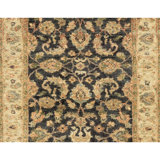 Hand Knotted Wool Oriental Area Rug in Beige/Brown/Black/Green