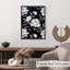 Floral noir et blanc Floral Elegance II, impression d'art sans cadre