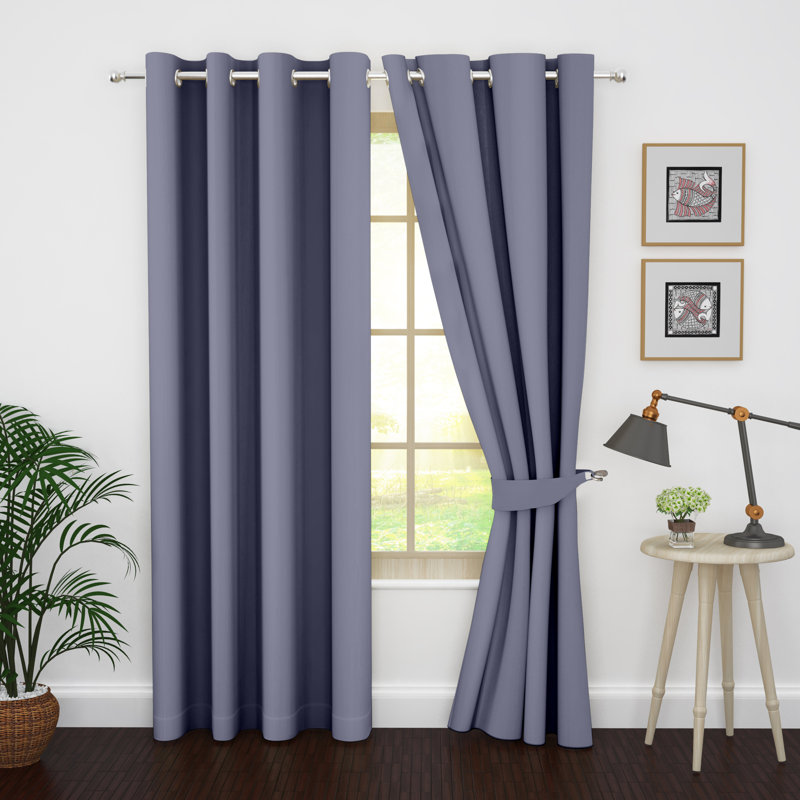 Blackout Curtain Pair, Light Purple, 46" W x 84" L