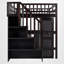 Lit mezzanine, bureau d'étude peu encombrant, deux bureaux, rangement pour bibliothèque et garde-robe, chambre contemporaine pour enfants et adolescents-1034710354-1034710317
