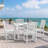 Outdoor Patio Dining Set, Including A Square Table And 4 Armless Chairs-1609181389