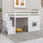 Space-Saving Designed Loft Bed With Storage Staircase And Window-310366133