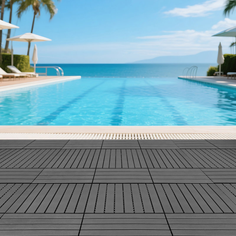 Lot de 22 dalles de terrasse emboîtables, revêtement de sol imperméable pour patio, facile à poser soi-même, pour balcon, jardin ou bord de piscine.
