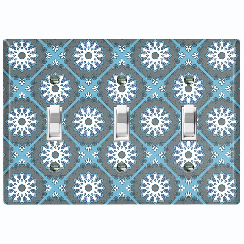Patterned 3 - Gang Toggle Light Switch Standard Wall Plate