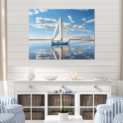 Sailboat Sailing Serenity I On Canvas Print
