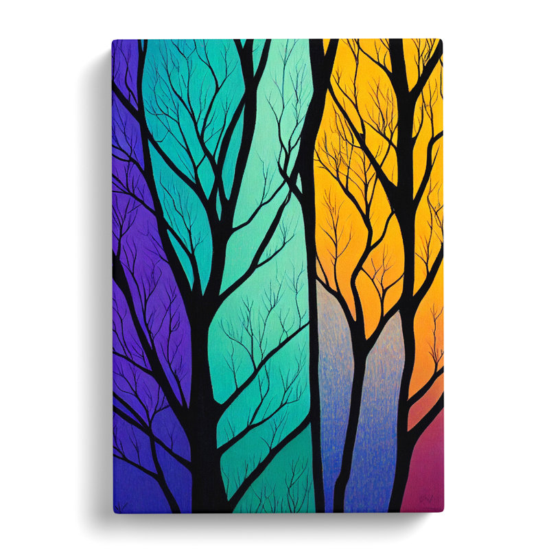 Abstract Tree Colours Vol.9 - Wrapped Canvas, 50cm H x 35cm W x 3cm D