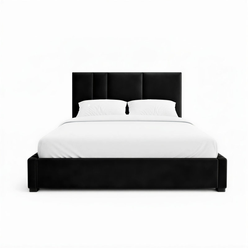 Upholstered Bed, King, Black