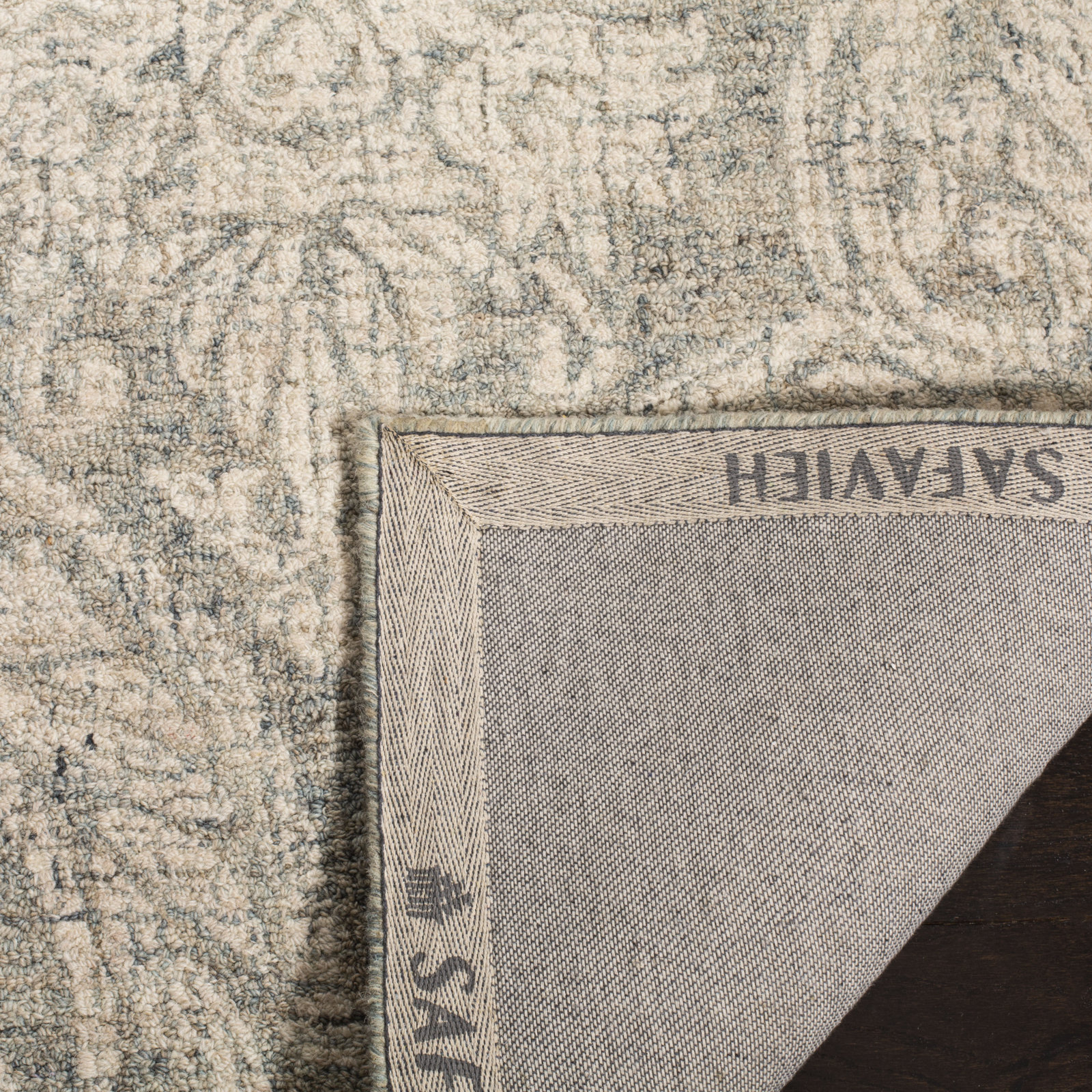 Rosemarie Gray Ivory Hand-Tufted Wool Rug, Rectangle 2' x 3'