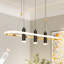 Luminaire suspendu 4 lumières à DEL à intensité variable noir / or - 5000Lm, 45W, conception originale, pour îlot de cuisine, salon, éclairage de chambre à coucher 4 lumières, luminosité réglable, bureau idéal, chambre à coucher, couloir