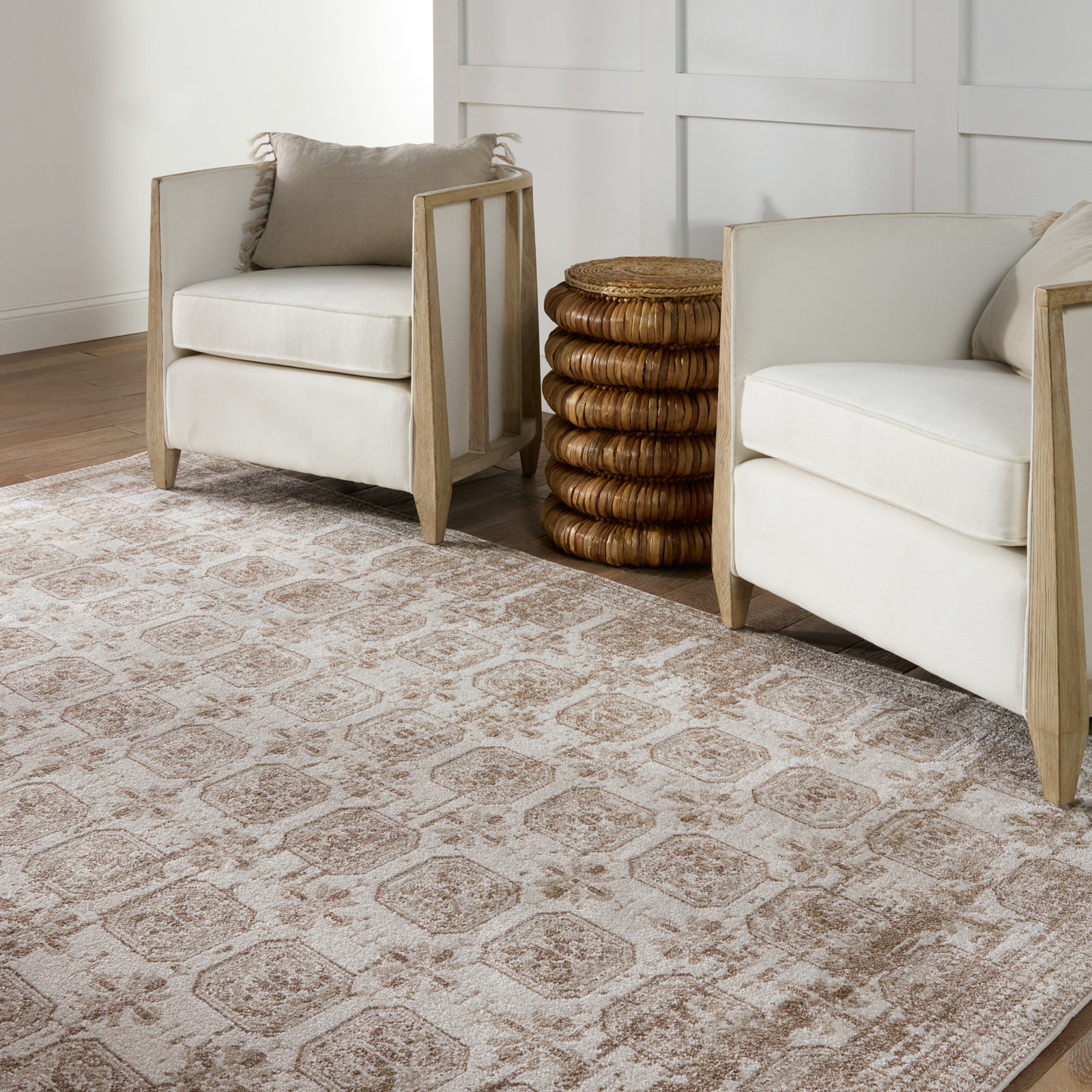 Phoebe Tan/Cream Rug, Rectangle 4' x 6'