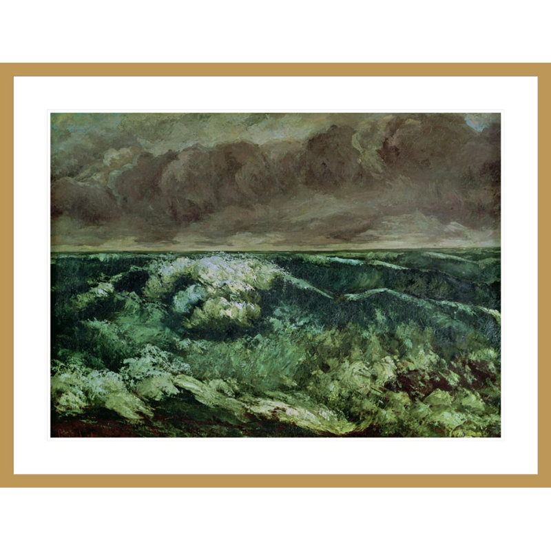 «The Wave» par Gustave Courbet, impression giclée sur cadre, H 31,99 po x l 41,5 po