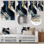 «Abstract Geode Waves Blue V» - Décoration murale abstraite en métal-87838811