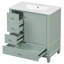 Freestanding vanity cabinet with ceramic basin-515965979