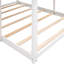 Lit double superposé au-dessus blanc - avec garde-corps et toit, fenêtre en bois d'amusement avec fenêtre et coffre-fort blanc de 6 ans-2140808691