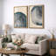«Tree Ring», œuvre de souche en bois bleu marine, images murales simples et rustiques modernes, ensemble de 2 reproductions d'art sur toile, 16 x 24 x 2, 24 x 36 x 2-91068942-119385138-91068944